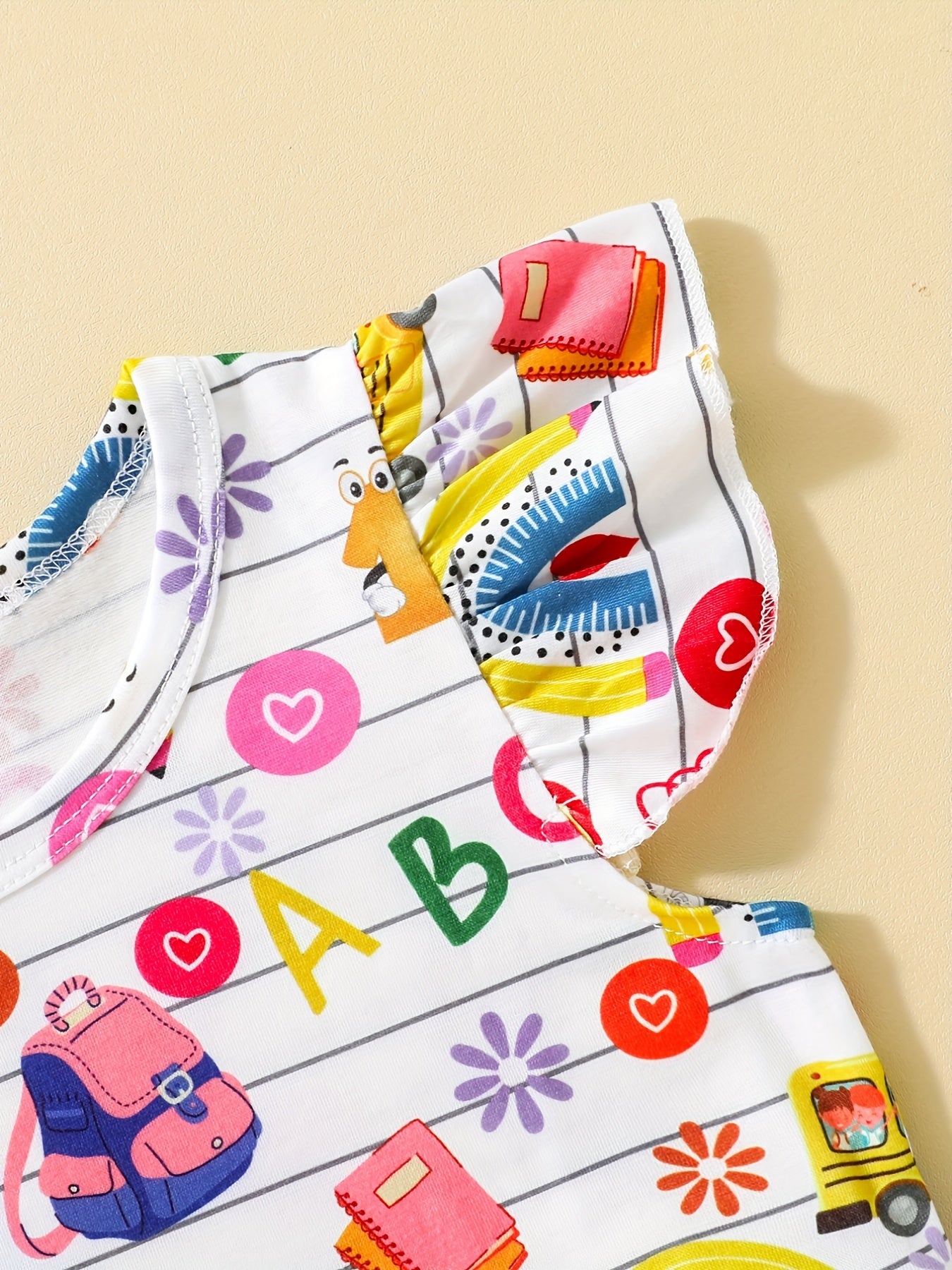 Girls School Print Casual Summer Dress