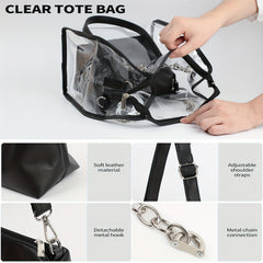 Clear Large Tote Bag Women's PVC Shoulder Handbag