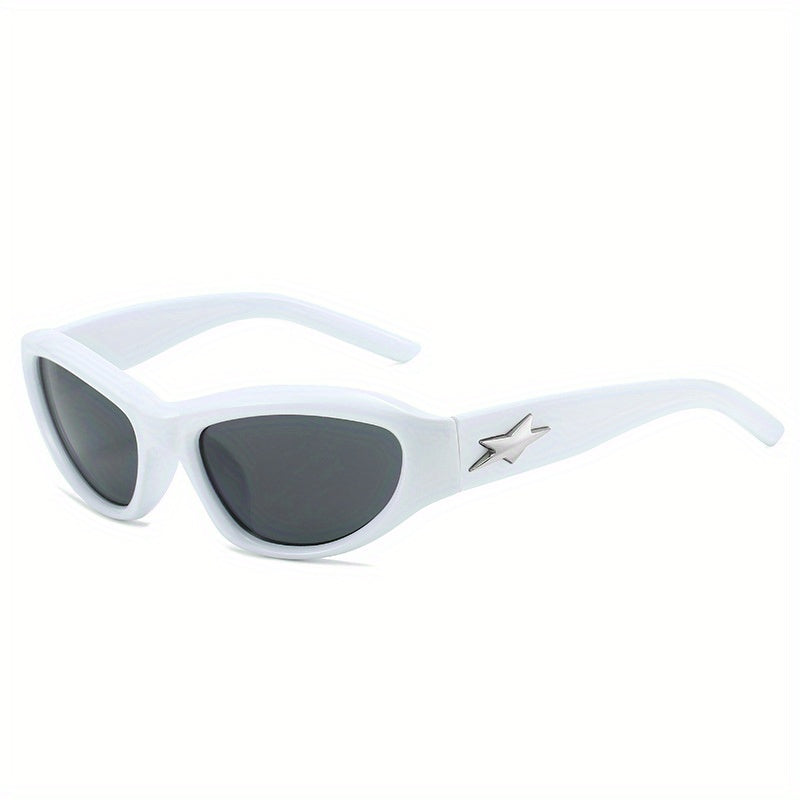 Y2K Wrap Around Sunglasses Star Decor UV400