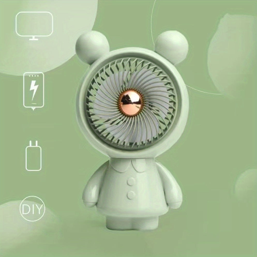 Summer Mini Strong Power Fan Durable Cartoon Handheld Small Fan