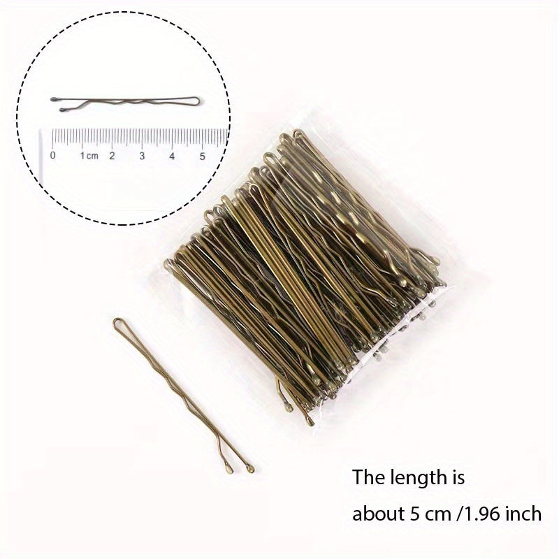 100pcs Metal Bobby Pin Solid Side Clip Hair Accessories