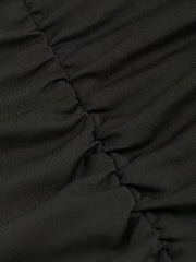  Solid Ruched Maxi Mermaid Skirt