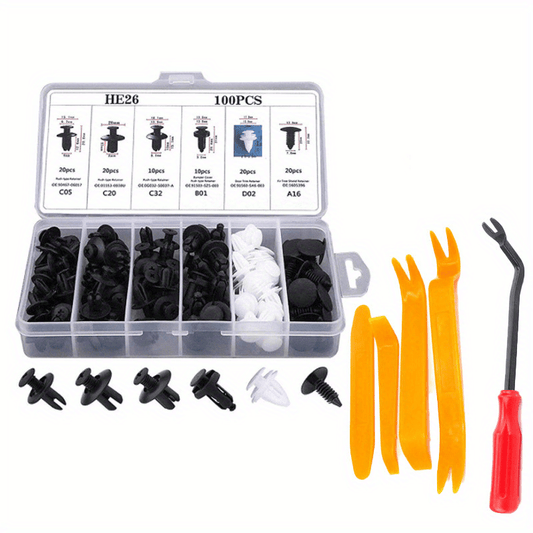 100pcs Car Universal Buckle Set Nylon Bumper Buckle Clip Kit