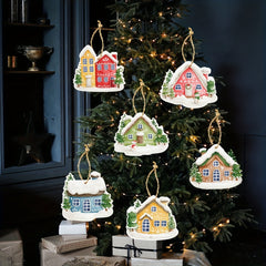 6pcs Snowhouse Hanging Ornament Christmas Tree Decoration