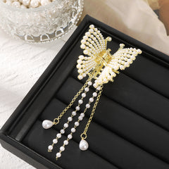 Long Tassel Hair Claw Clips Rhinestone Butterfly Hair Barrettes for Women