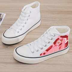 Girl's High Top Love Heart Skate Shoes With Plush Lining