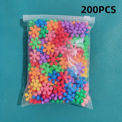 3D Snowflake Building Blocks Set Mixed Plastic Puzzle DIY Educational Toy