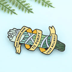 Seaweed Charm Brooch Enamel Safety Pin Punk Style Clothing Bag Accessory