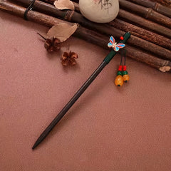 Ancient Chinese Wooden Hair Stick Ponytail Holder Cheongsam Costume Hair Accesso