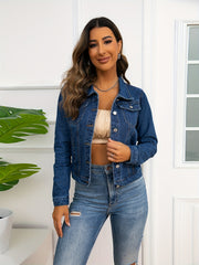 Trucker Jacket with Flap Pocket, Long Sleeves