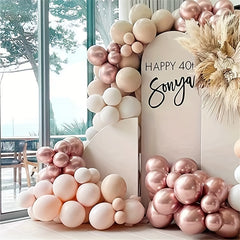 120pcs Brown Balloon Nude Rose Golden Double Filled Skin Tone Balloon