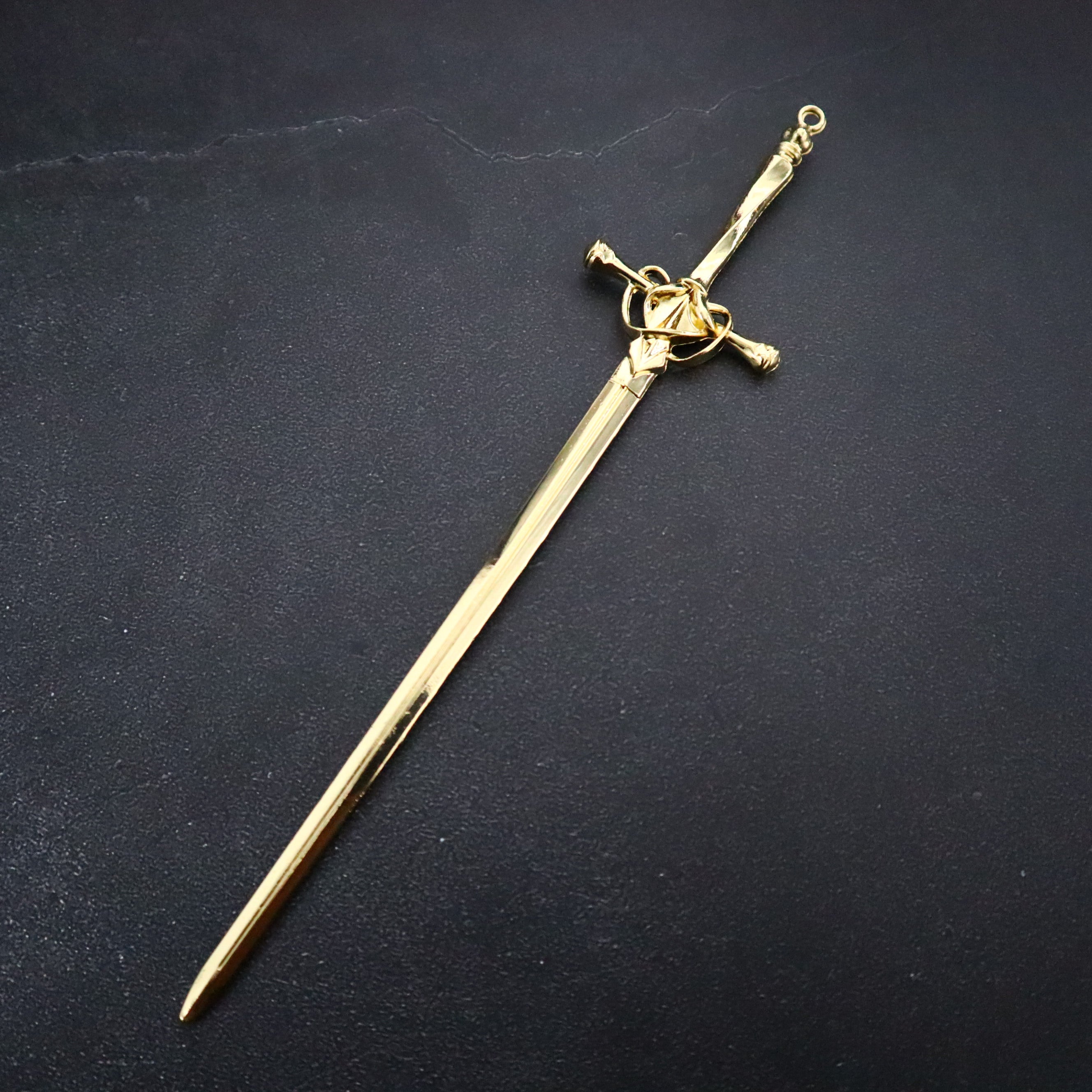 Vintage Alloy Hairpin Sword Shape Hair Stick Ponytail Holder Hair Accessories