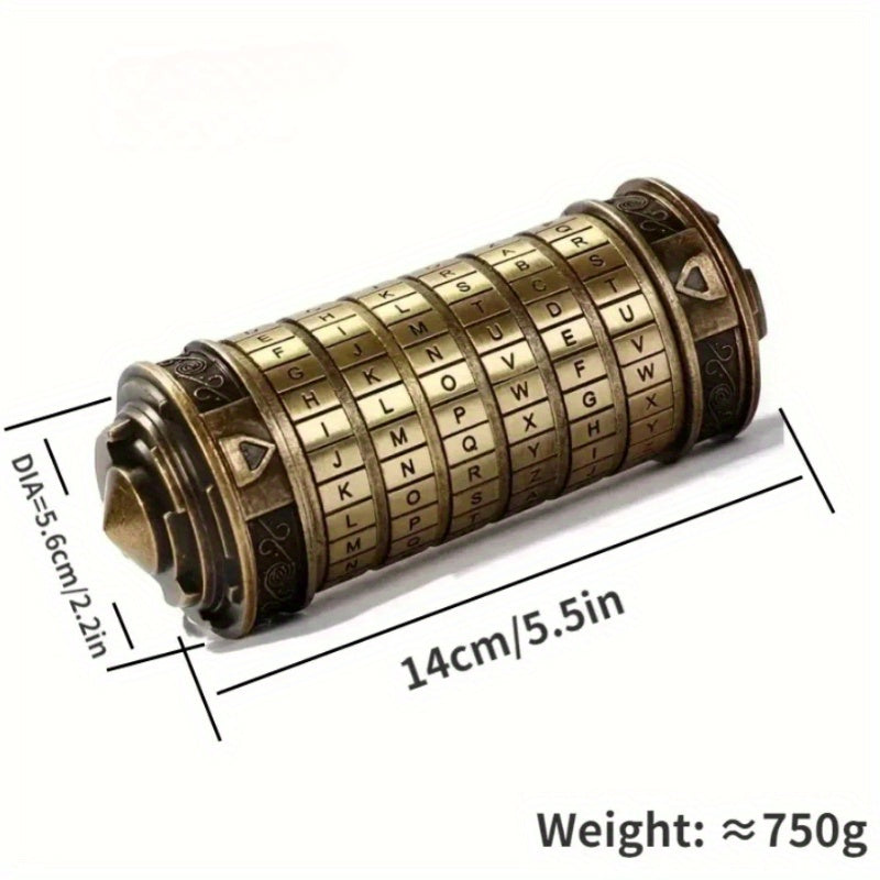 Copper Engraved Cipher Puzzle Roll for Escape Room - Ideal Romantic Gift