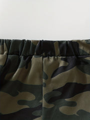 2pcs Boys Solid & Camo Comfortable Shorts Elastic Waist for Summer