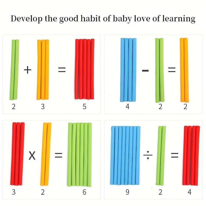 Montessori Math Toys Counting Rods for Babies & Kids Wooden Learning Toys