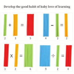Montessori Math Toys Counting Rods for Babies & Kids Wooden Learning Toys