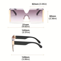 Geometric Frame Sunglasses Gradient Oversized Polarized Glasses