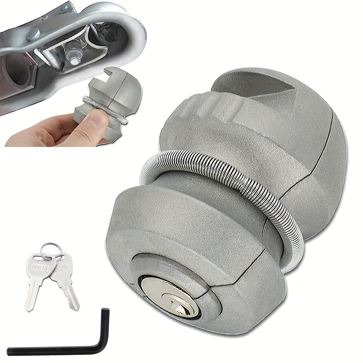 Trailer Coupling Lock Hitch Ball Lock Tow Anti Theft Universal Hitch Lock