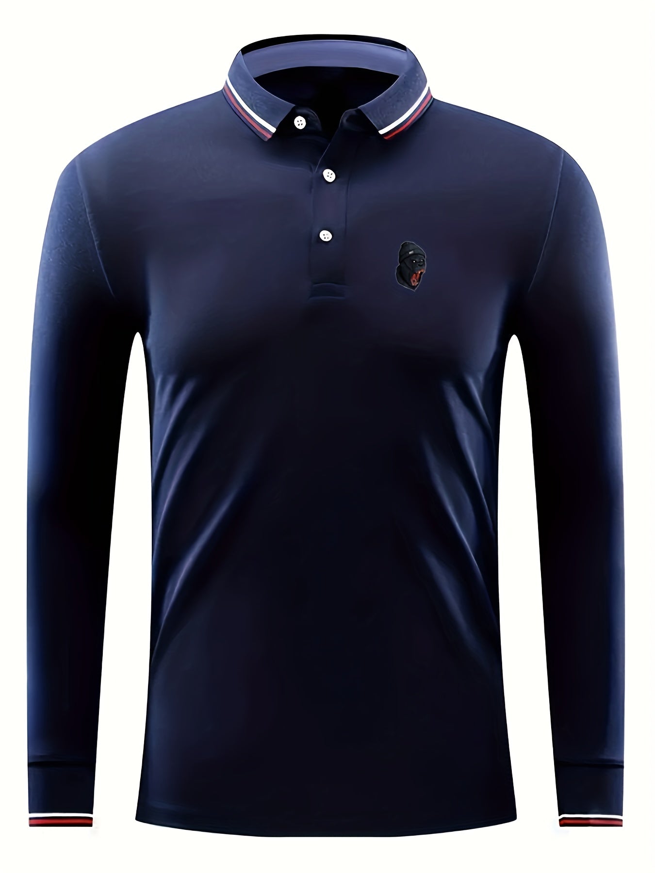 Chimpanzee Pattern Men's Casual Custom Fit Long Sleeve Shirt