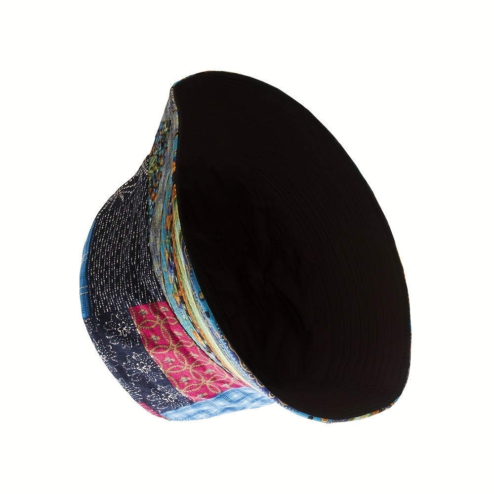 Boho Paisley Print Bucket Hat Lightweight Sunscreen Beach Hat