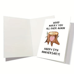 Funny 5th Anniversary Card for Him - 5 Years Married Gift for Husband