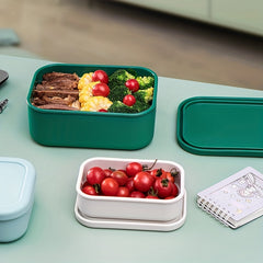 Silicone Square Lunch Box for Fresh Keeping - Microwave & Refrigerator Safe