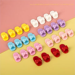Mini Doll Bow Slippers Decoration for Dollhouse