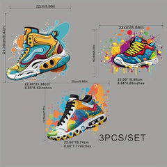 3pcs Set Shoes HTV Vinyl Iron-On Transfer Decals
