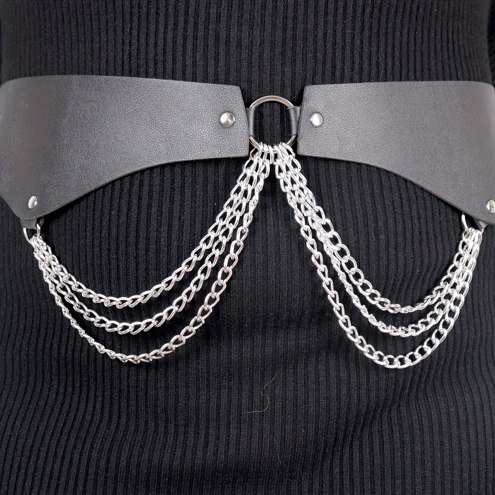  Chain Tassel Waistband Harness Belt Gothic Layer