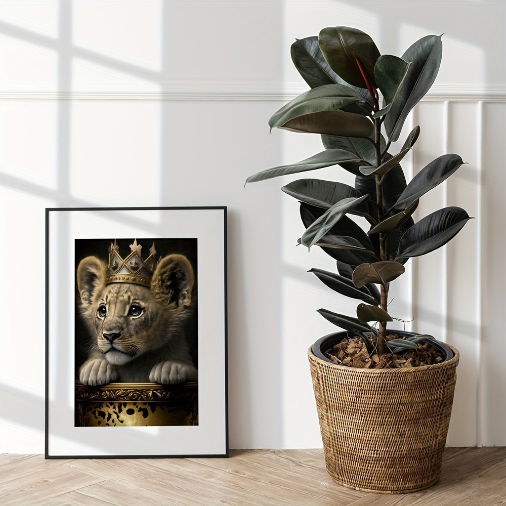 Baby Lion with Crown Wall Stickers Self-adhesive Waterproof Home Decor