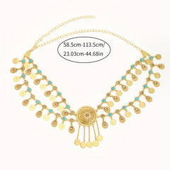 Coin Tassel Waist Chain Ethnic Waistband For Girls