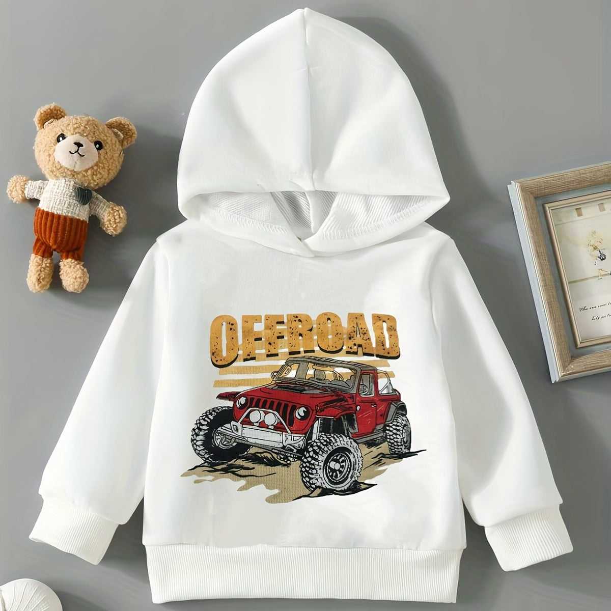 Infant Toddler Boys Car Print Hoodie Top