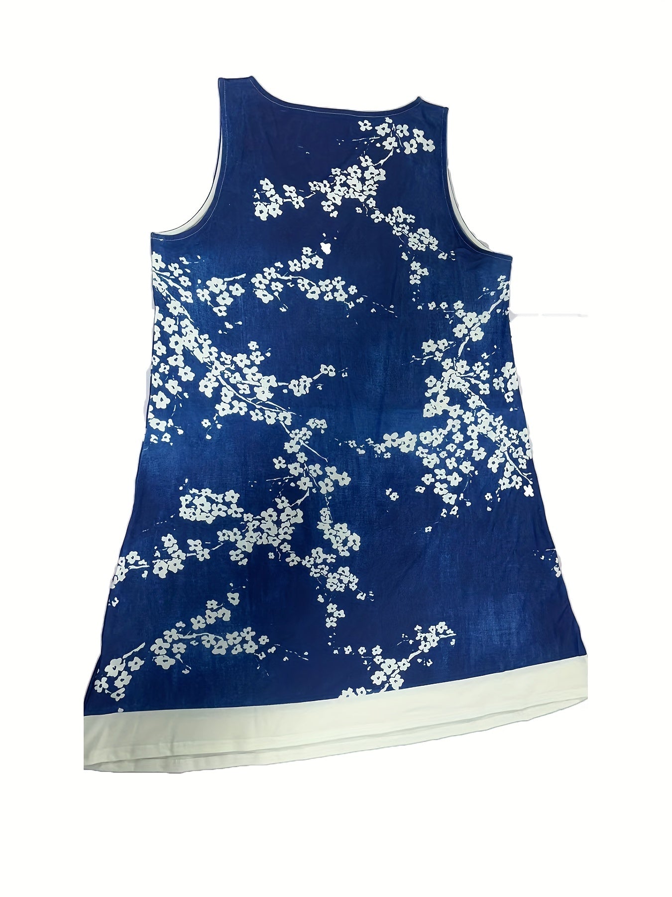  Casual Dress Women's Floral Print Round Neck Tank Dress