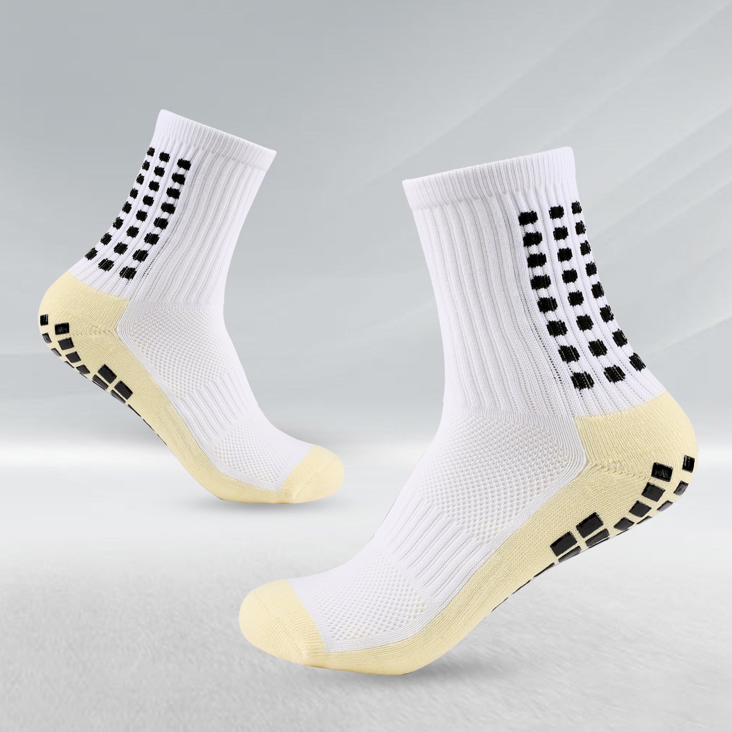 1 Pair Men's Sticky Socks for Football Basketball Sports Padded Grip