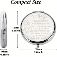Romantic Compact Mirror for Wife - Mothers Birthday Gift