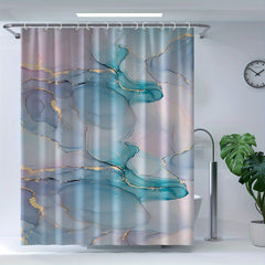 Waterproof Bathroom Shower Curtain with 12 Hooks