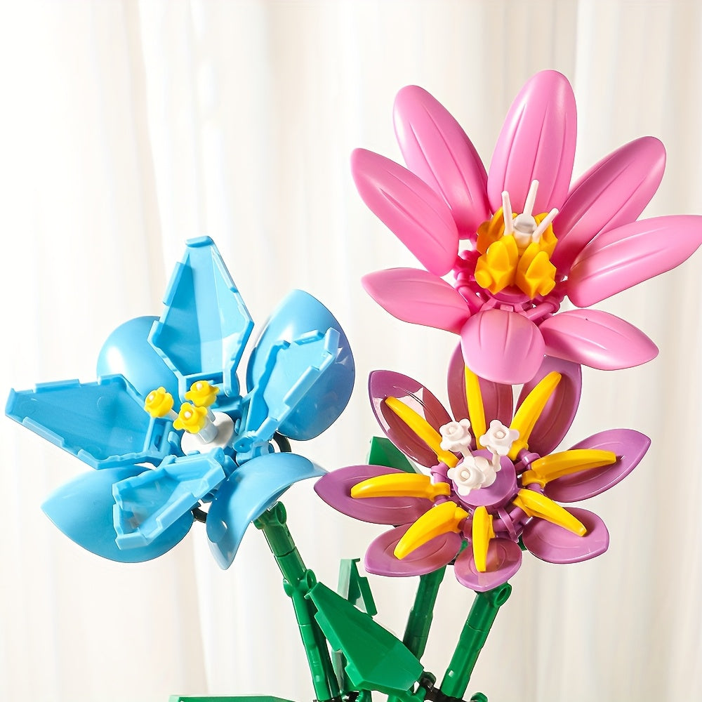 ABS Block Flower Bouquet Tall Multicolor Options Durable Mother's & Valentine's
