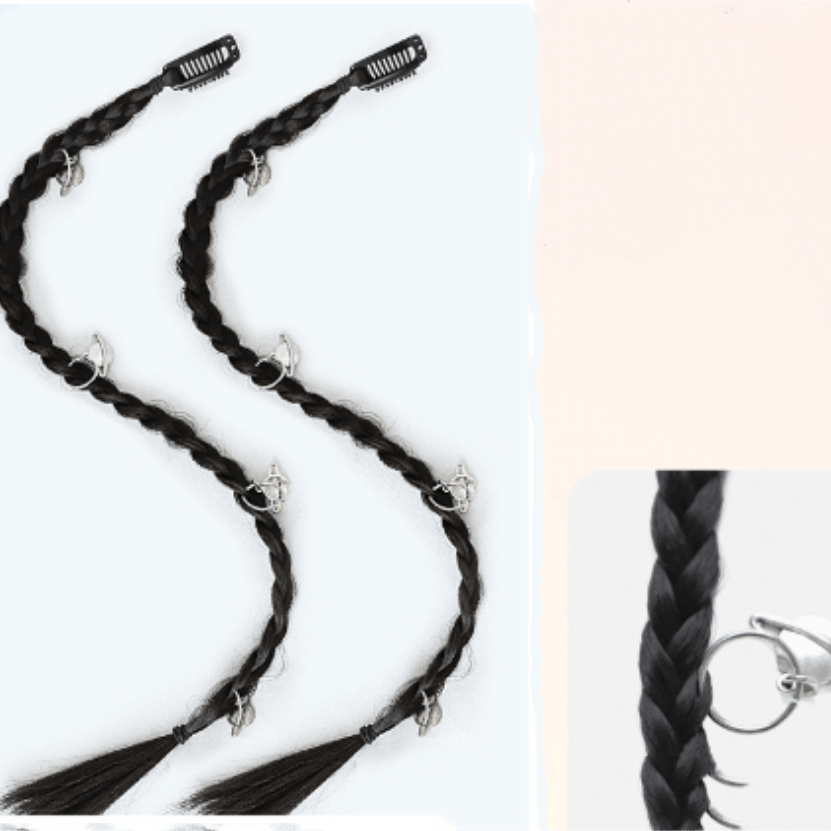 Y2K Hair Clip Braided Ponytail Wig Boxing Dreadlock Wigs Accessories