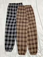 2pcs Plaid Sleep Bottoms Soft & Comfy Elastic Waistband Pants