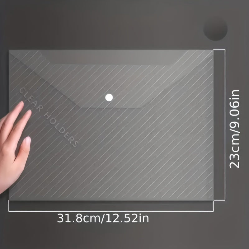 Thickened File Bag A4 Snap Button Transparent Button Bag