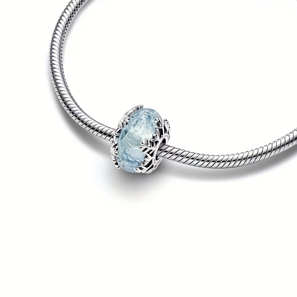 Silver Plated Round Charm Pendant for Beaded Bracelet