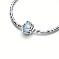Silver Plated Round Charm Pendant for Beaded Bracelet