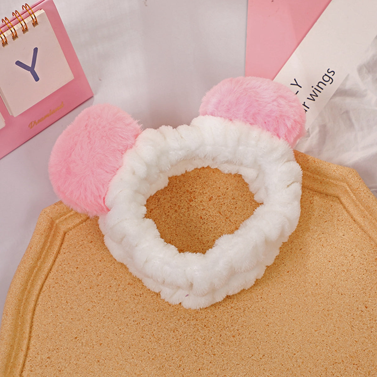 Pink Panda Balloon Headband Hair Tie for Beauty Spa Facial
