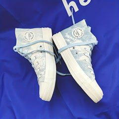 Women's High Top Canvas Lace Up Sneakers for Walking and Skating