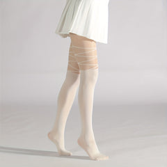Criss Cross Pattern Pantyhose High Waist Slim Footed Stockings
