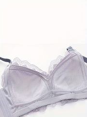 Wireless Lace Bra Breathable Scallop Trim Women's Lingerie