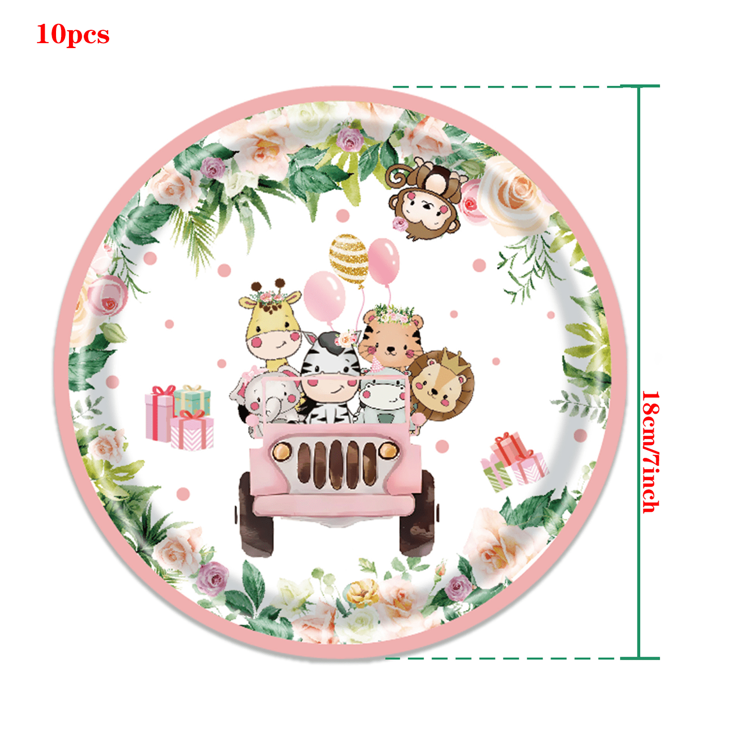 Safari Jungle Theme Plates Set For 10 Guests