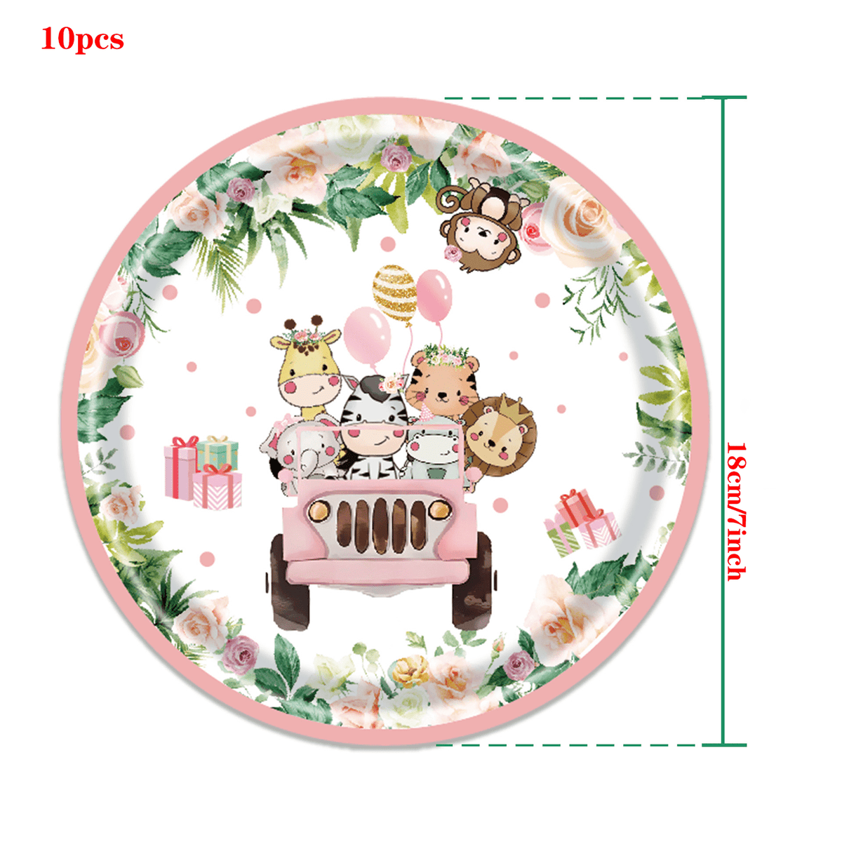 Safari Jungle Theme Plates Set For 10 Guests