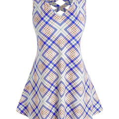 Plus Size Geometric Print Criss Cross Tank Top Women's Plus