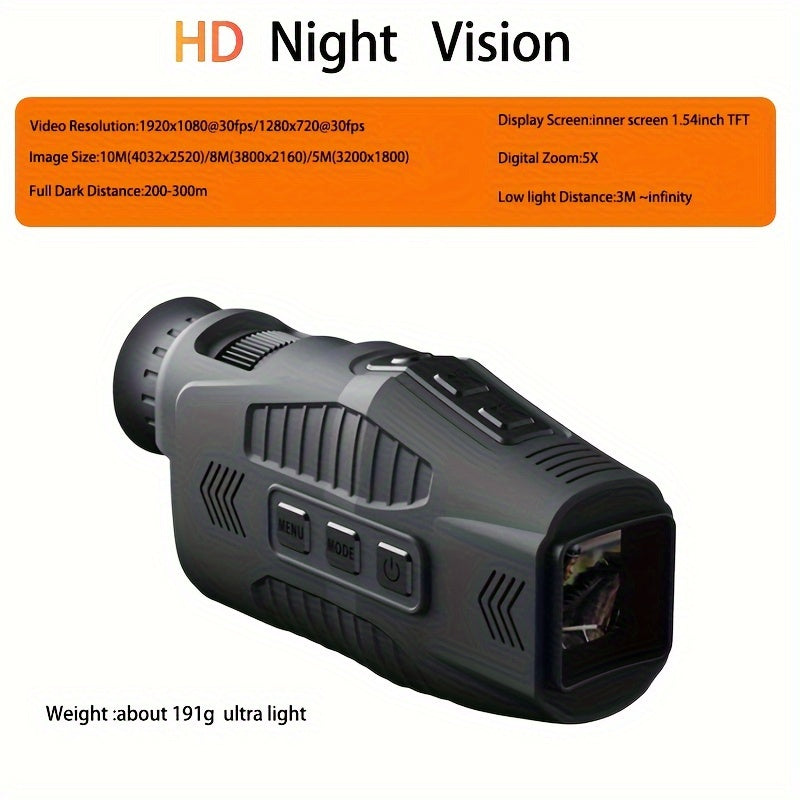 1080p Night Vision Monocular 5x Zoom 150-200m Range